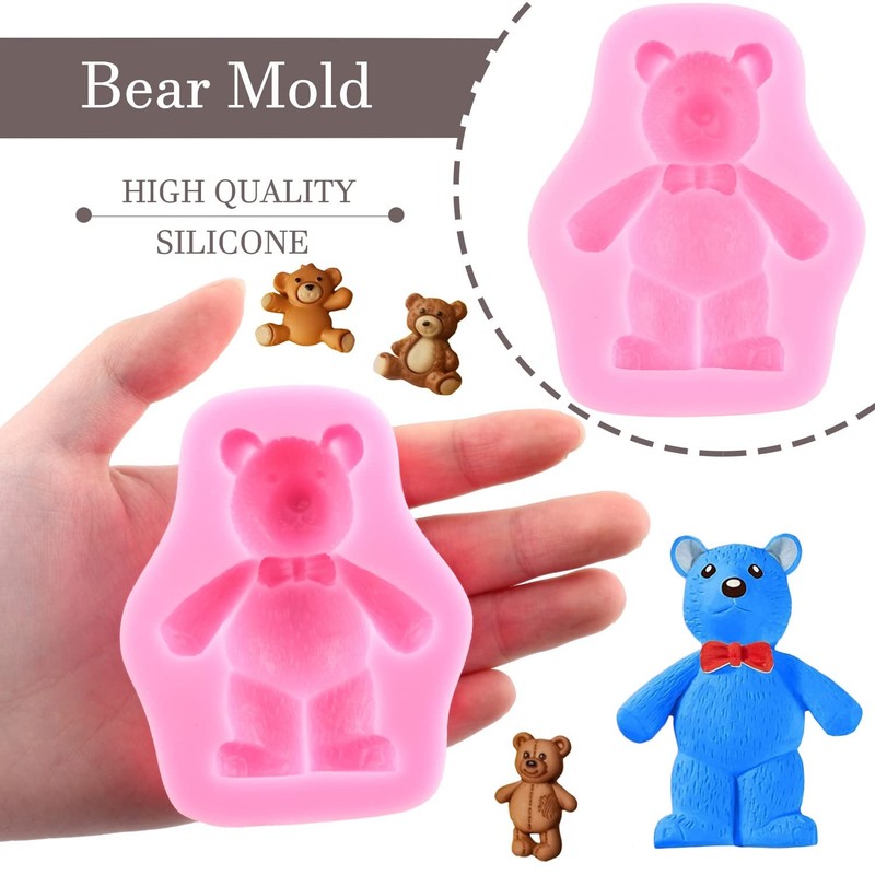 Bear Silicone Fondant Molds Mini Bow Candy Mold For Cake Decorating Cupcake T... gallery