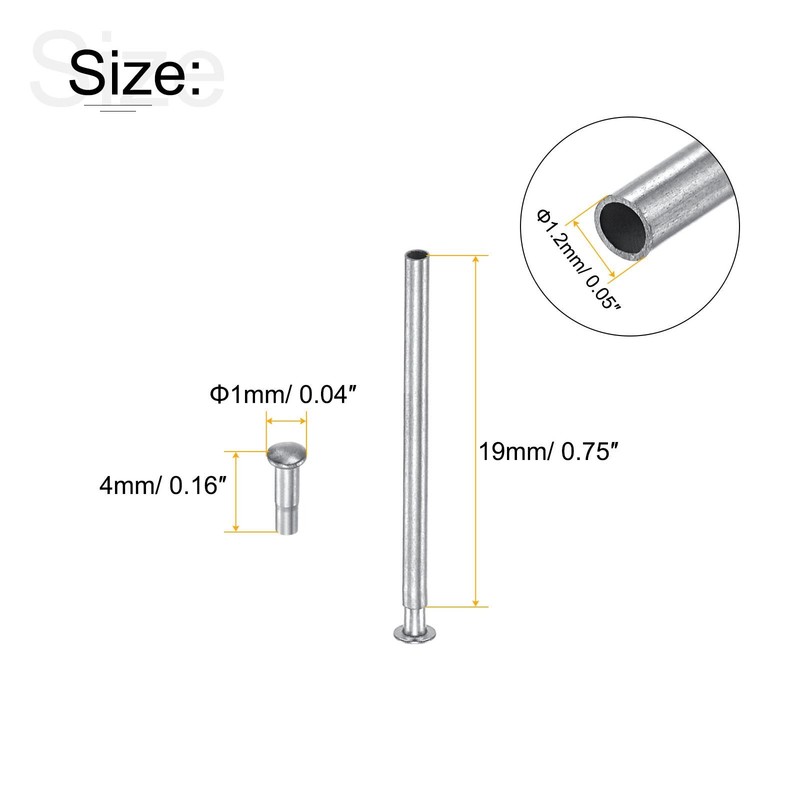19x1.2mm tube clutch pins watch strap pressure bars pin 10pcs gallery