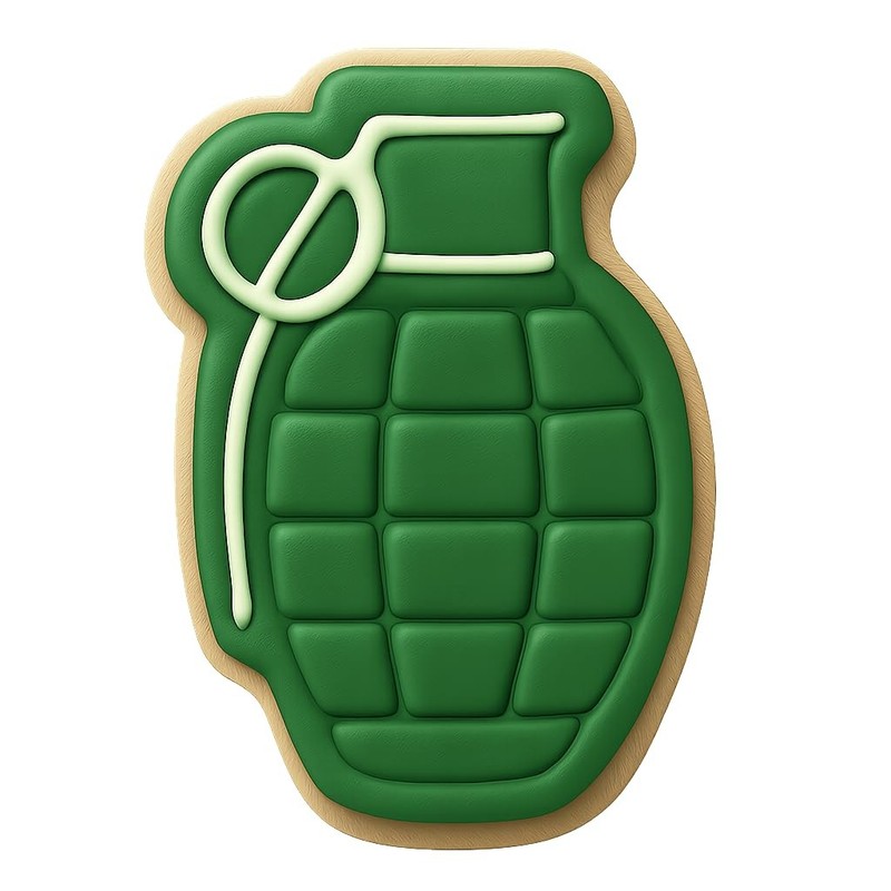 Smooth Grenade Cookie Cutter & Stamp, Fondant & Clay Cutter - 2.8x4" gallery
