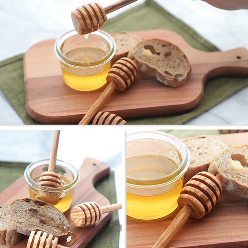 24 PCS Wooden Honey Dipper Sticks 6.3 Inch Stirrer Stick Jar Dispense Gift gallery