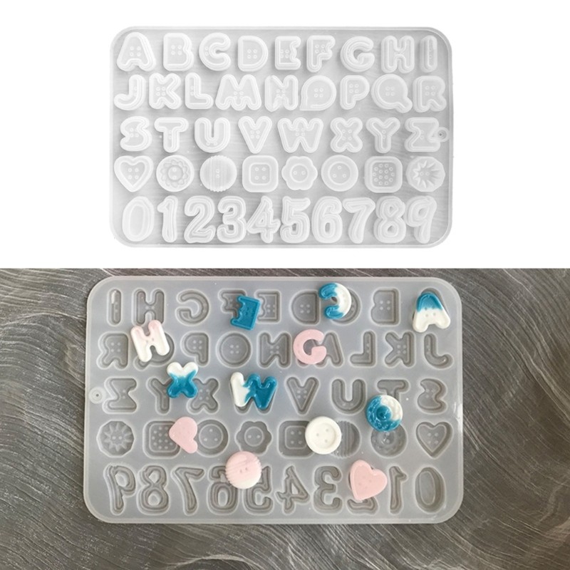 Button Shape Letter Number Mold DIY Keychain Earring Pendant Mold Jewelry Craft gallery