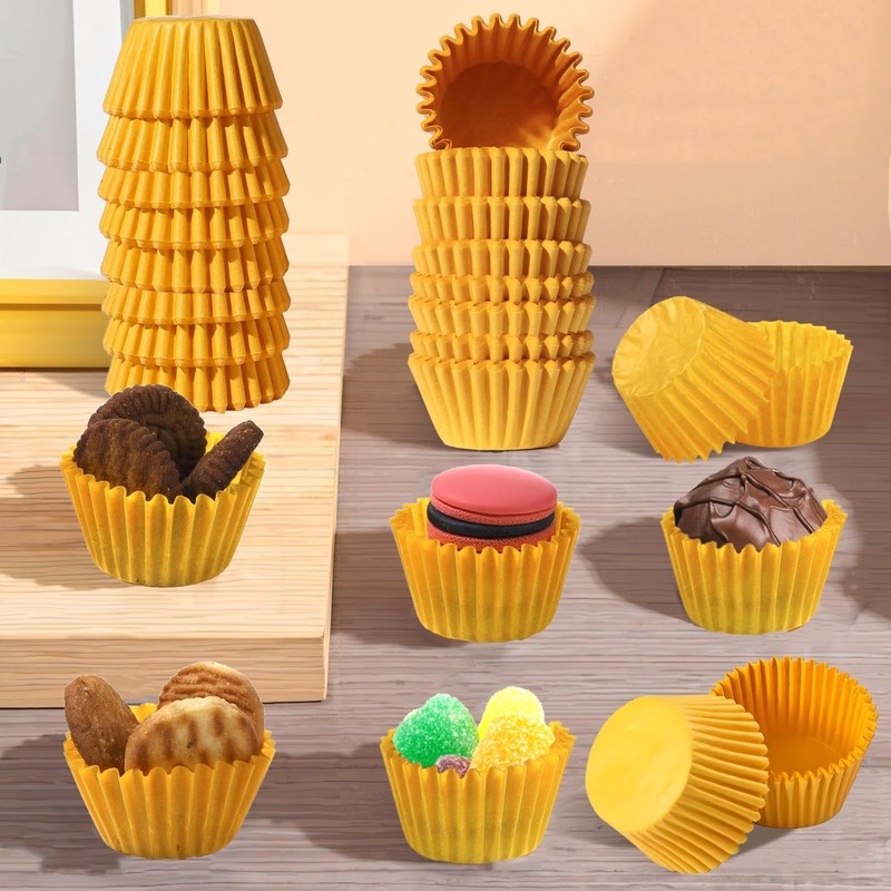 1000 PCS Mini Cupcake Liners Small Muffin Paper Candy Cups Wrappers Yellow gallery