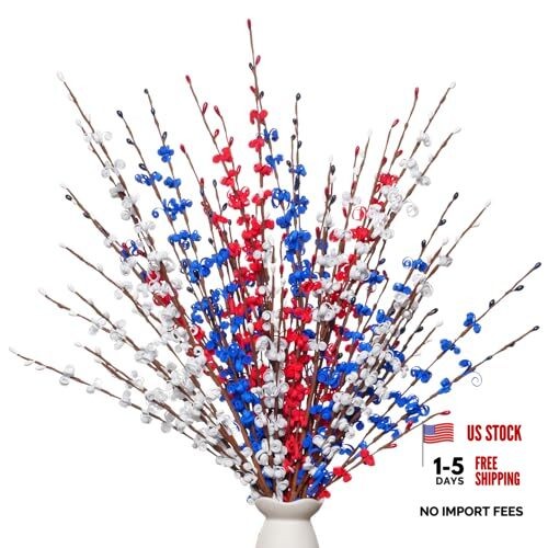10 Pcs 29″ Jasmine Artificial Flowers Red White Blue Artificial Jasmine Fall