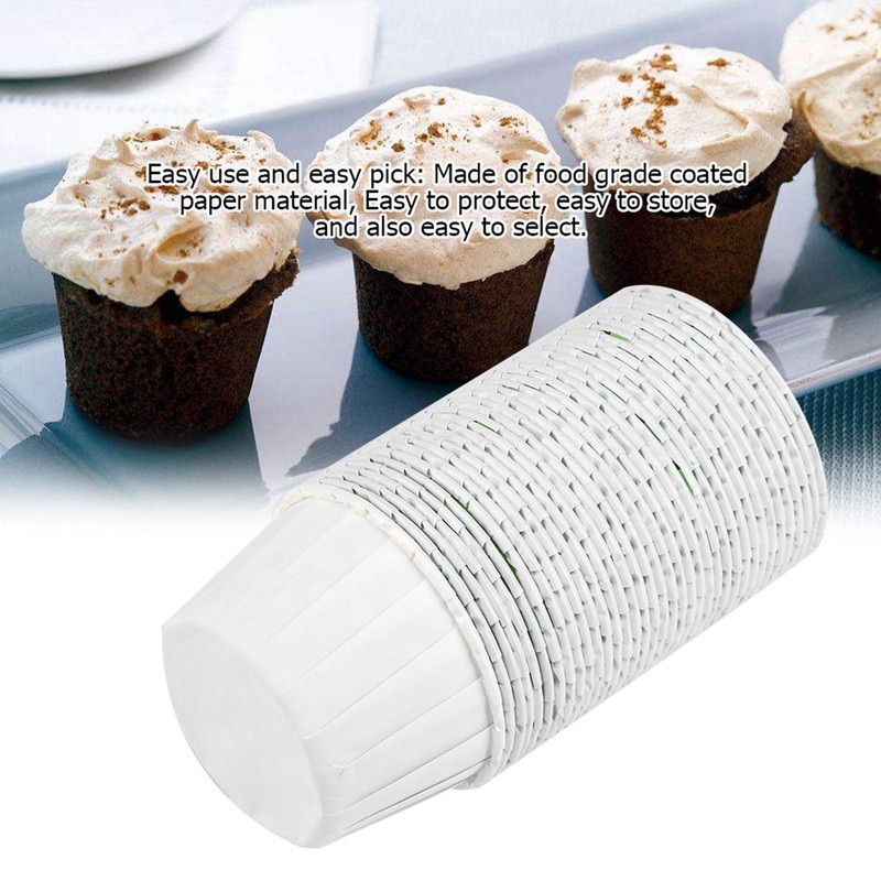 100 PCS White Mini Cupcake Liners Round Paper Cake Baking Cups Muffin Case gallery