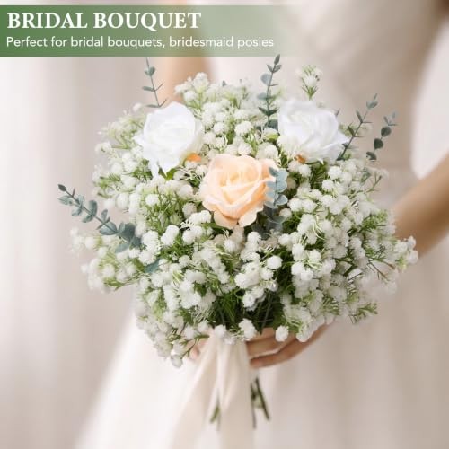 30 Pcs Babys Breath Artificial Flowers,White Baby Breath Fake Flowers Bulk | gallery