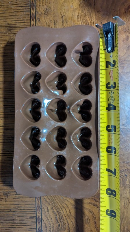 silicone mold – HEART 5 x 15 = 75 pieces – chocolate candy ice gummy gummies