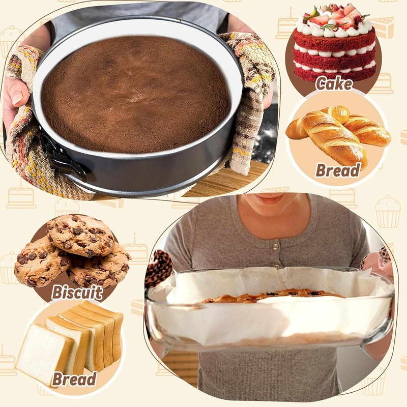 Baking Parchment Paper Side Liners - 2.95 in x 131.23 ft Cake Pan Side gallery