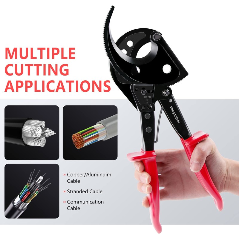 Yangoutool Ratcheting Cable Cutters 400mm² / Φ22.5mm Heavy Duty Copper Aluminum gallery