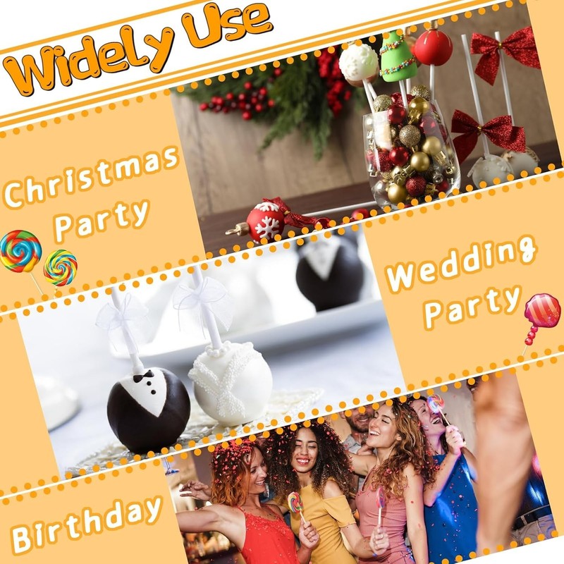 Versatile White Lollipop Sticks, 6-Inch Size for DIY Candy and Cupcake Toppers gallery