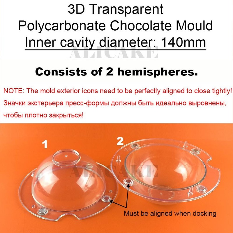 5.5" Chocolate Mold Sphere, Hot Chocolate Bombs, Mousse Cake, Polycarbonate Baki gallery