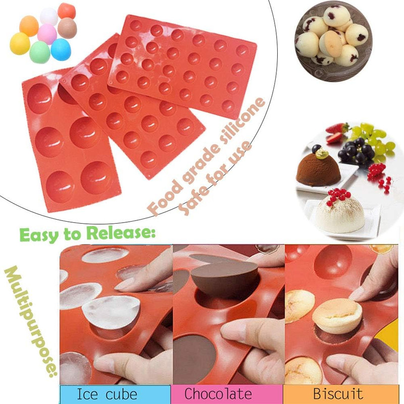 Semicircle Silicone Mold, Half Sphere Chocolate, Candy and Gummy Mold Teacake Ba gallery