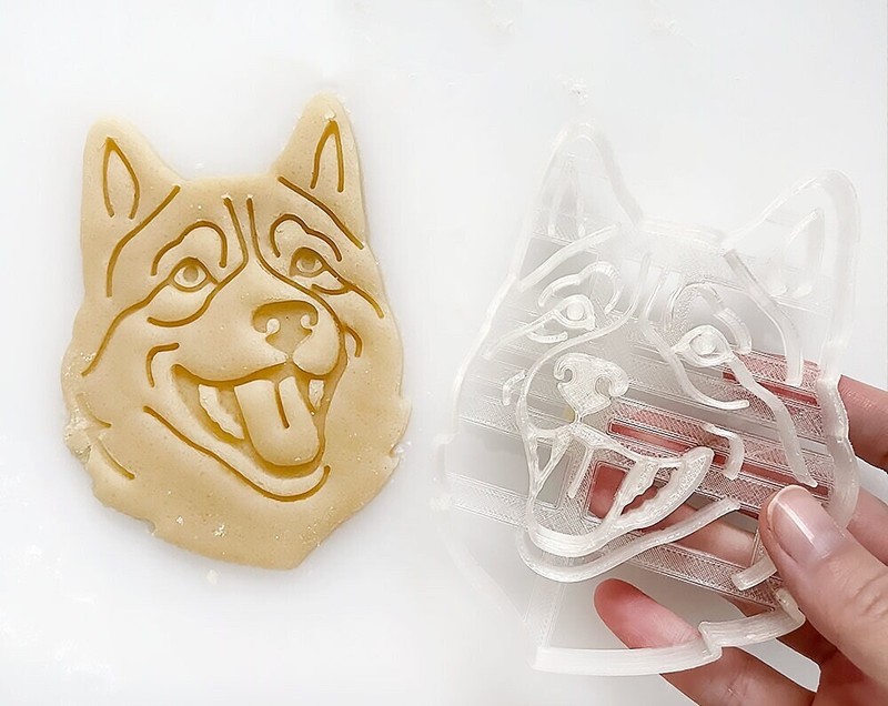 Husky Cookie Cutter, Dog Cookie Cutter, Fondant and Clay, Cookie Stamp gallery