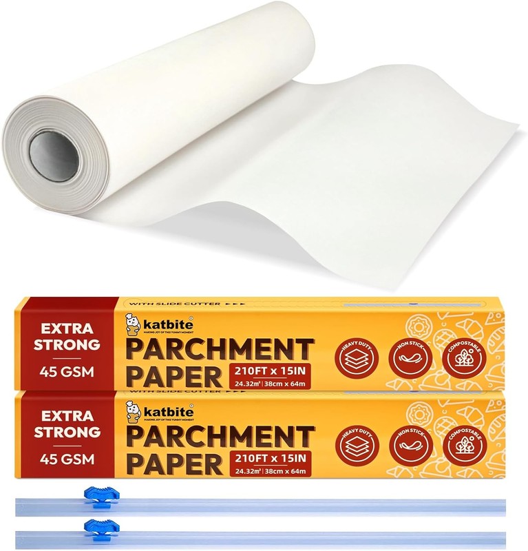 Katbite Parchment Paper Roll for Baking, 2 Pa of 15 in x 210 ft, Heavy
