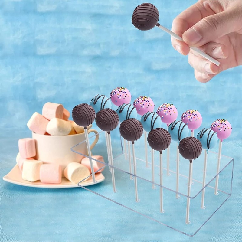 Acrylic Cake Pop Stand Display Holder – Includes Lollipop Sticks & Treat Bags