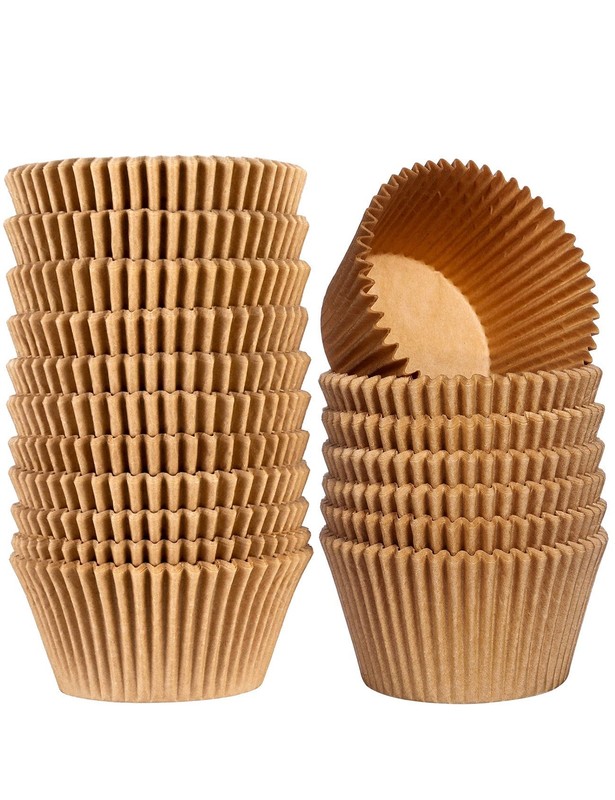 200 Count Jumbo Cupcake Liners Greaseproof Paper Muffin Baking Cups Natural gallery