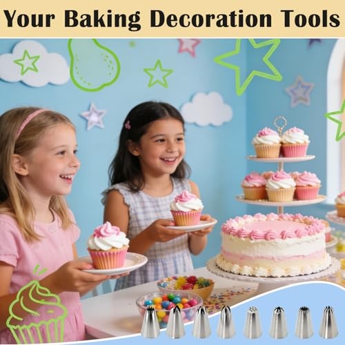 12pcs Large Piping Tips Set, Seamless Stainless Steel Frosting Icing Tips, gallery