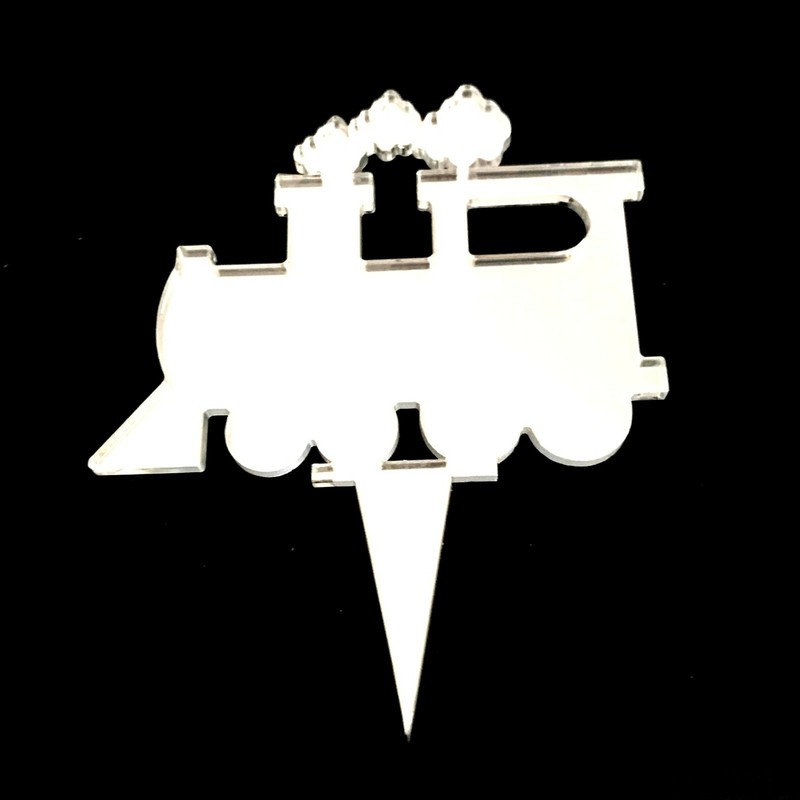 Steam Train Cake & Cupcake Toppers Many Colours & Sizes Plane or Engraved
