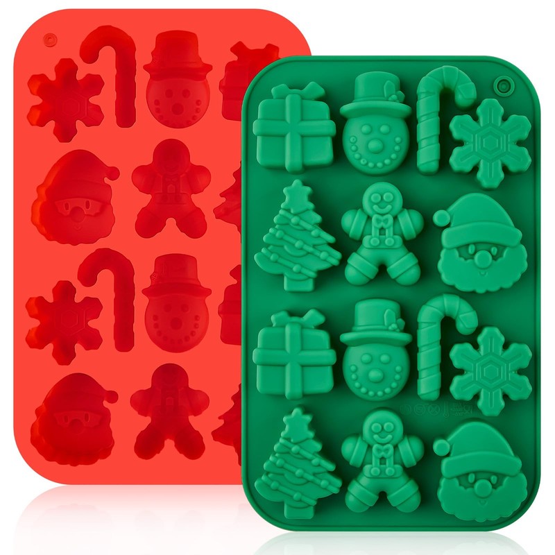 Christmas Chocolate Silicone Molds for Baking, 2 PCS