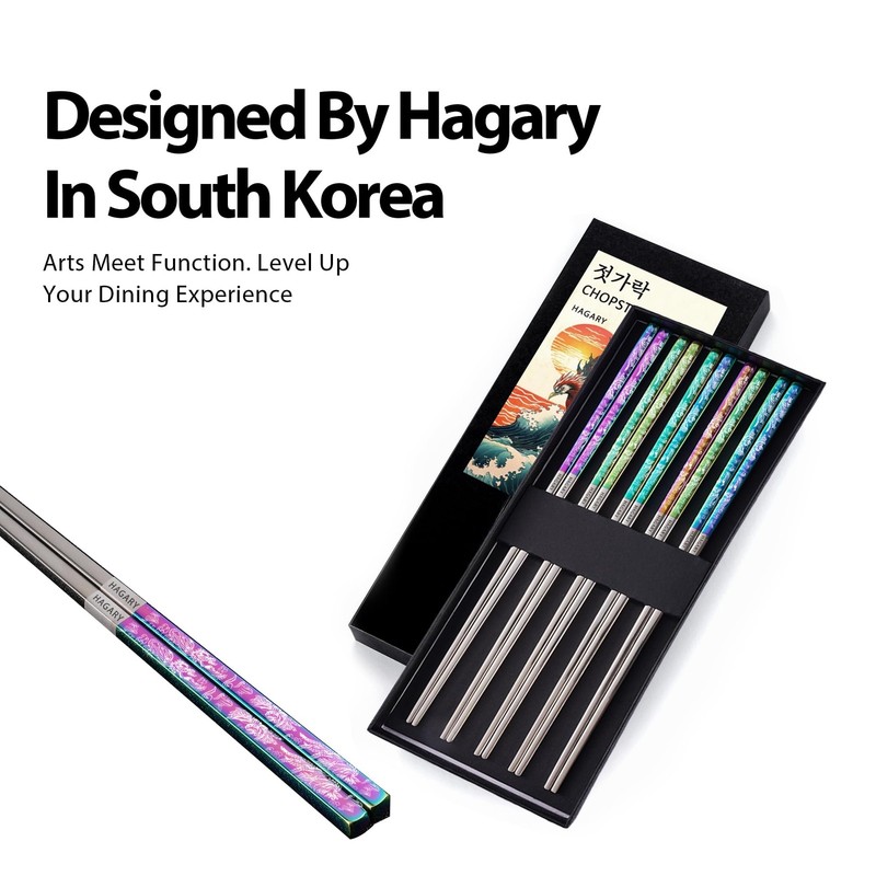 Phoenix Chopsticks Metal Reusable Designed In Korea Japanese Style Stainless ... gallery