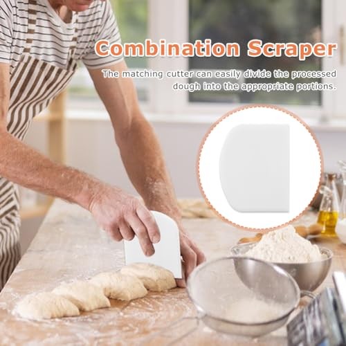 12” Danish Dough Whisk for Sourdough Starter,with Dough Scraper,Stainless gallery