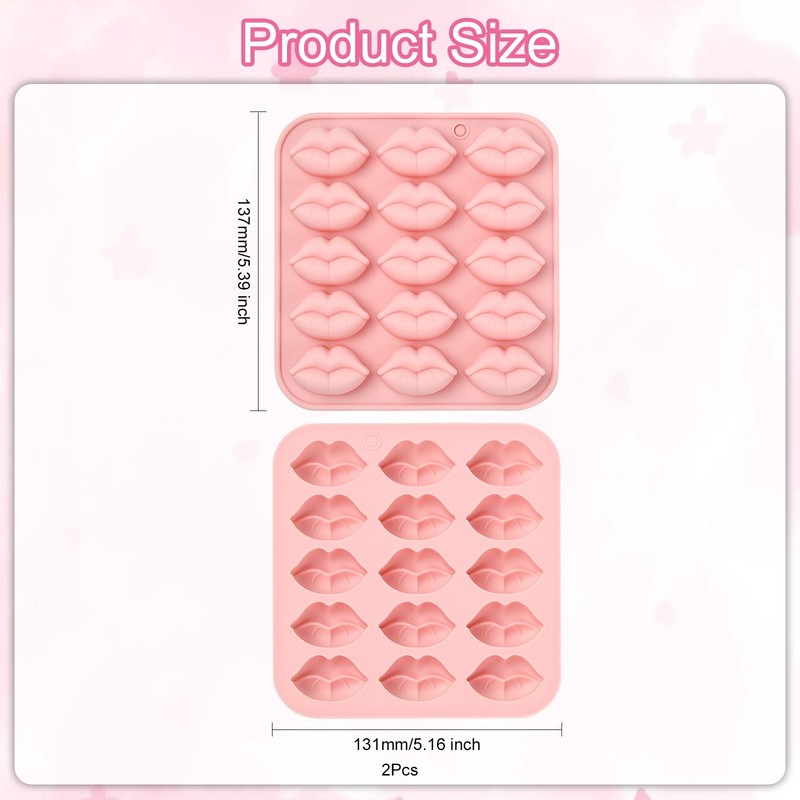 2pcs Lip Shape Mouth Silicone Mold Pink for Chocolate DIY Cake Sugarcraft Making gallery
