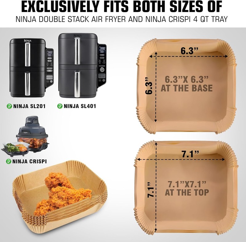 Air Fryer Liners for DoubleSta SL401 8-10QT: Disposable Paper gallery