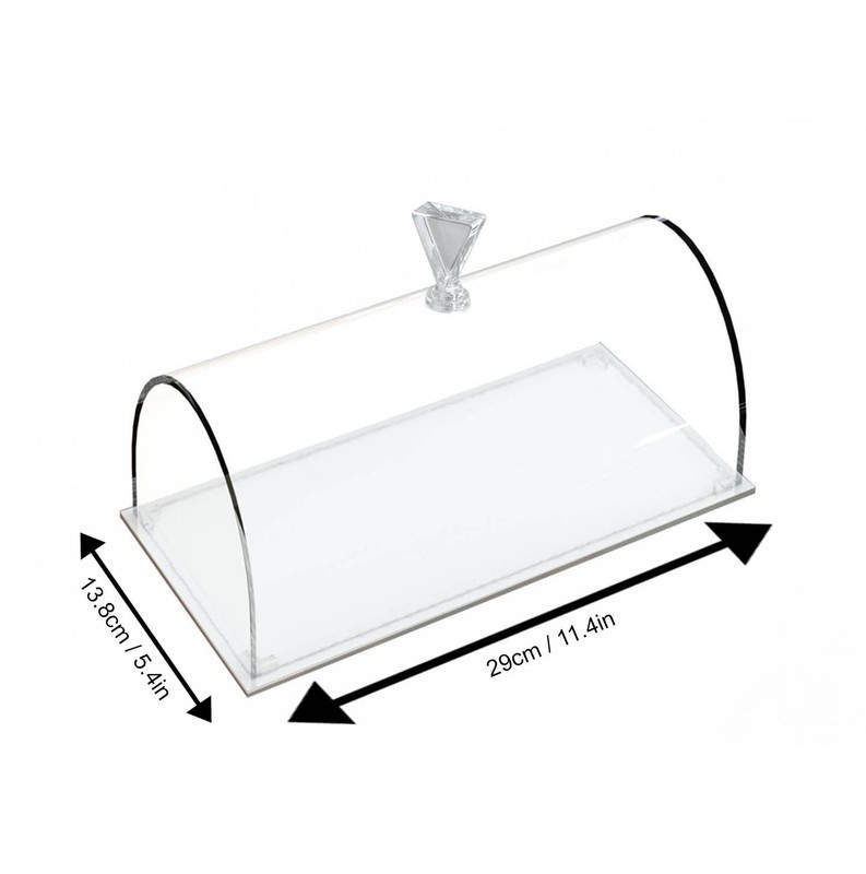 Rectangular Acrylic Tray and Cake Dome, 11 Inches Long, Set of 2 gallery