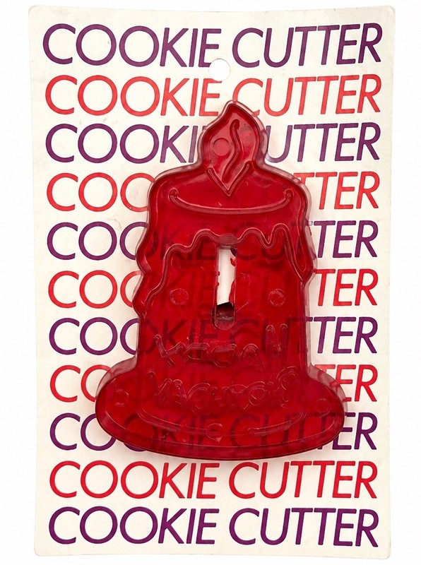 Vintage Happy Birthday Candle Cookie Cutter New Unused on Card Recipe Back USA