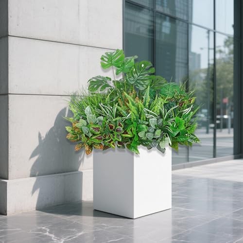 18 Bundles Artificial Greenery Plants Outdoor Fake Plastic Leaves with Stems gallery