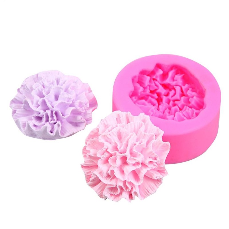 Carnation Flower Shaped Mould Soap Aromatherapy Candle Silicone DIY Plaster Mold gallery