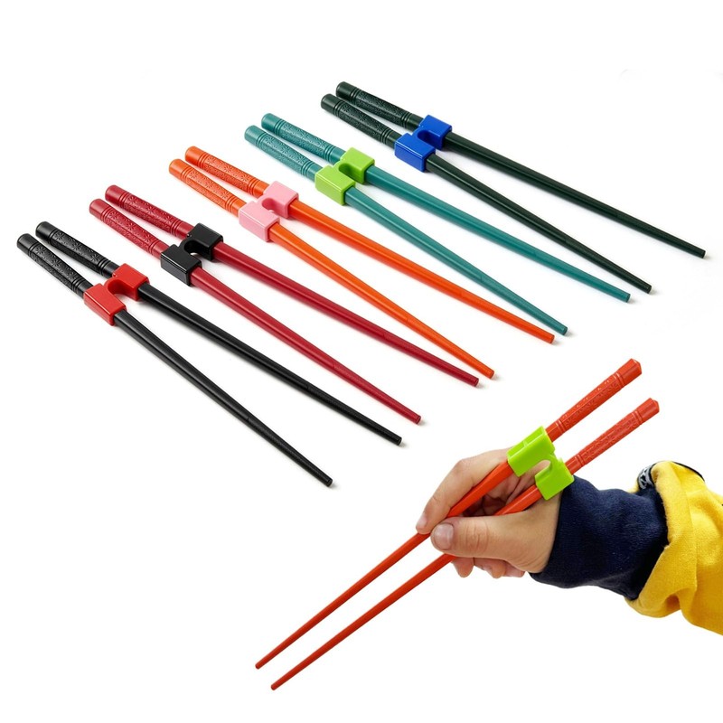 Reusable Training Chopsticks, 9.45 Inch Dishwasher Safe 5 Pairs Colorful 2
