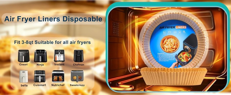 100PCS Air Fryer Disposable Paper Liners Fit 3-5QT Non-Sti Air Fryer gallery