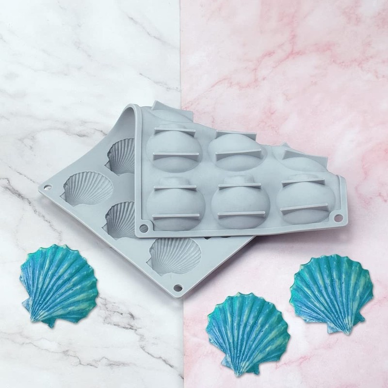 Silicone Sea Shell Mold Baking Mould Ice Cube Tray Shell Shape Silicone Mold ... gallery