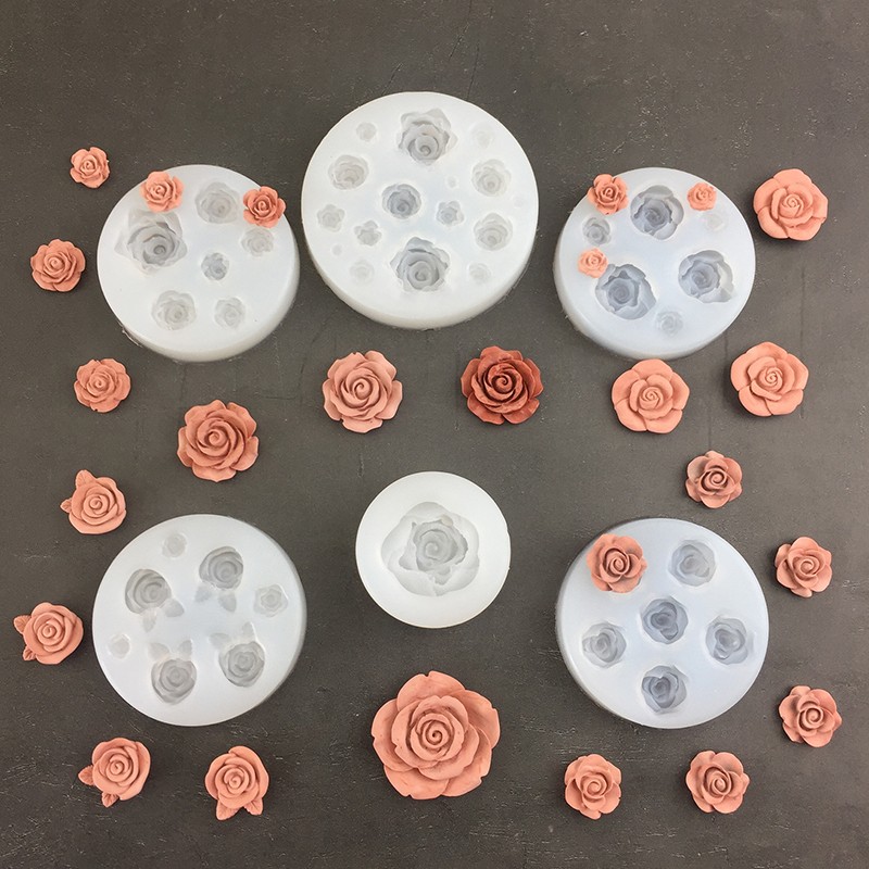 3D Rose Flower Shape Leaf Silicone Molds Fondant Chocolate Mold Candle Mold gallery
