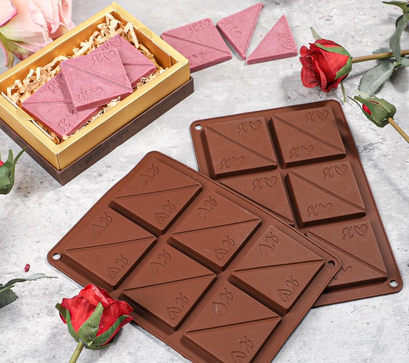 Webake Square Break-Apart Chocolate Mold, 2 Pack Silicone Conversation Chocol... gallery