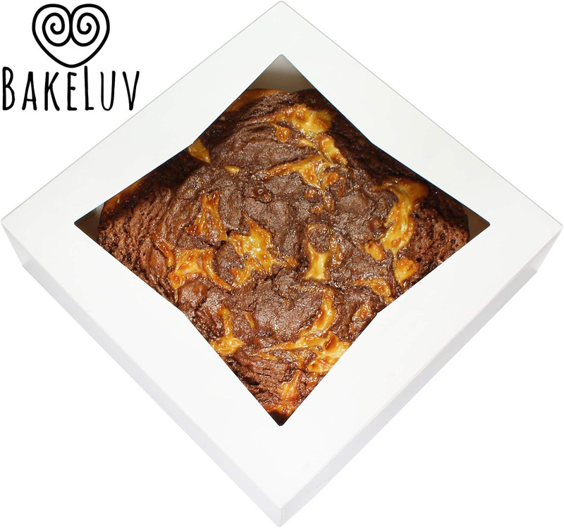 BAKELUV Pie Boxes 10X10X2.5 Inch | White / 25 Pcs/Auto-Popup | Bakery/Pastry/Tre gallery