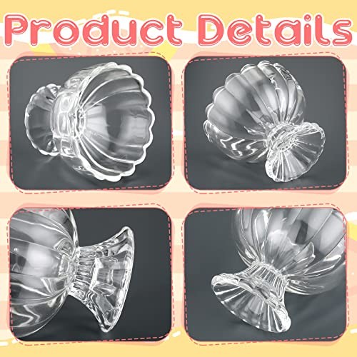 Pieces Small Ice Cream Bowls Set Tulip Clear Glass Bowls 3.4 12 Clear White gallery