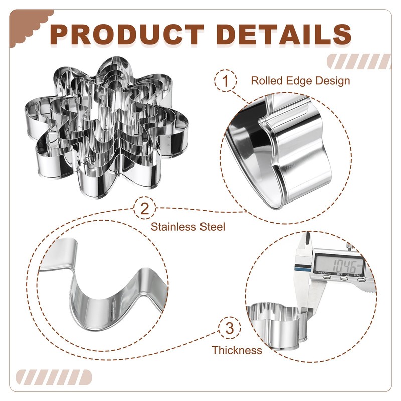 1 Set Flower Cookie Cutter, Octangle Fondant Baking Tool Silver gallery