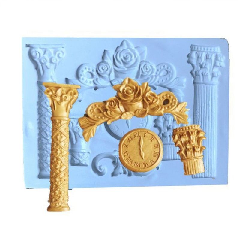 3D Roman Column Greek Marble Pillar Mould for Gumpaste Cupcake Decoration gallery