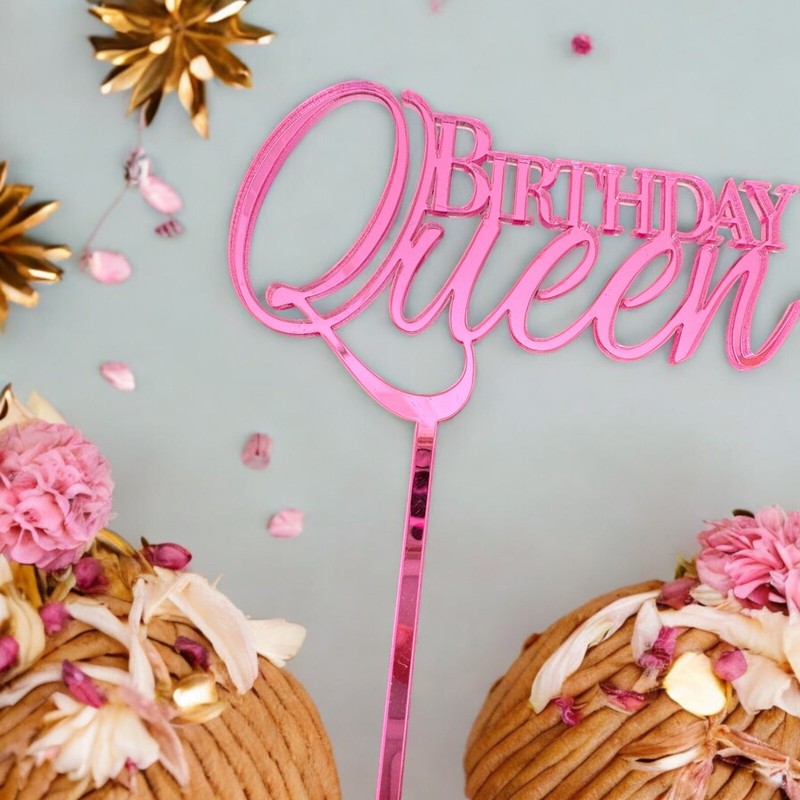 Acrylic Birthday Queen Cake Topper And Cake Charm Birthday Party Celebrations gallery