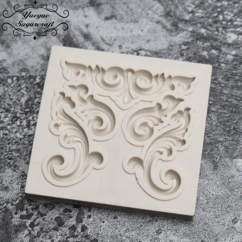 Baroque Silicone Molds Scroll Curlicues Filigree Sugarcraft Fondant Cake Mould gallery