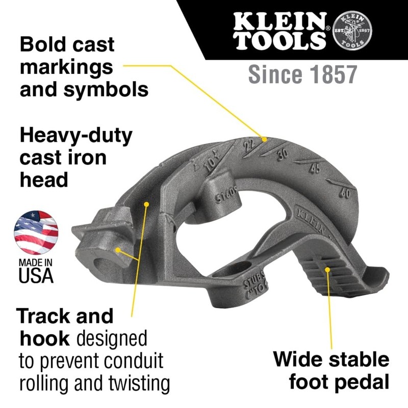 Klein Tools 51609 Iron Conduit Bender Head Made In Usa For 3/4-Inch Emt Or gallery