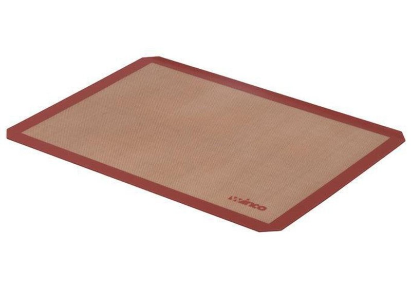 Winco Silicone Baking Mat, Square 16-3/8 by 24.5″L x 16.4″W, Tan, White