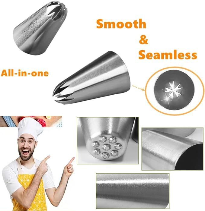 25 PCS Extra Large Piping Tip Set Stainless Steel Frosting Pastry Decorating Kit gallery