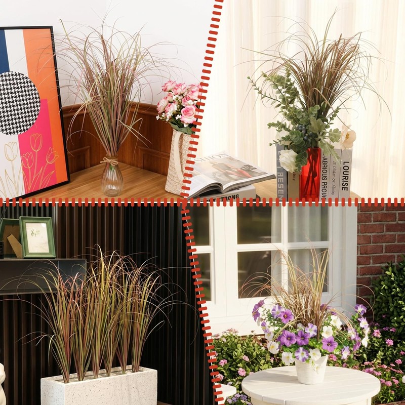 LUZOGA 36Pcs Artificial Grass Plants, Faux Shrubs Wheat Grass, Artificial Tall G gallery