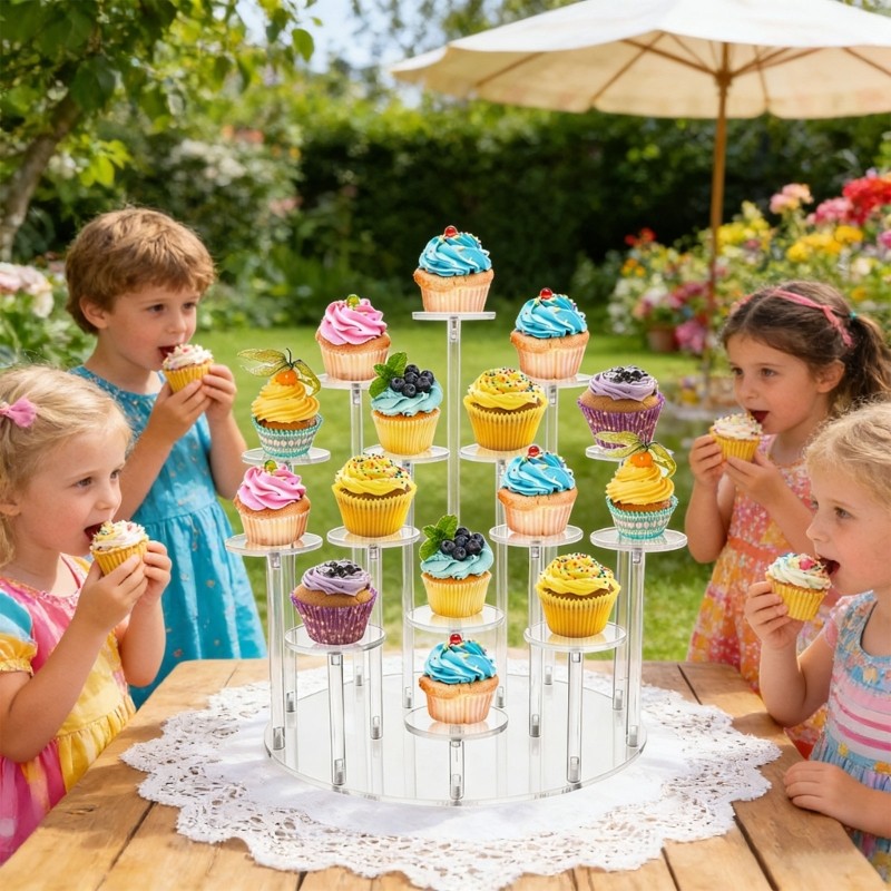 15 Position Tiered Sweet Stand For Pastries constructed From Durable Acrylic gallery