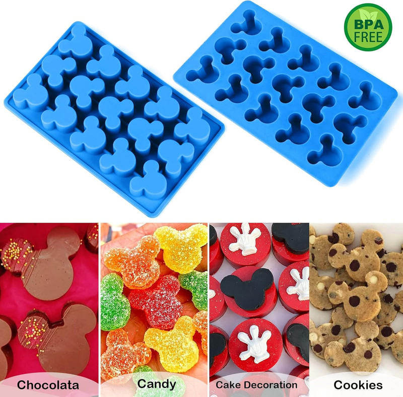 3 Pcs Mouse Gummy Candy Molds Silicone - 15 Cavity Non-Stick Chocolate Molds Foo gallery