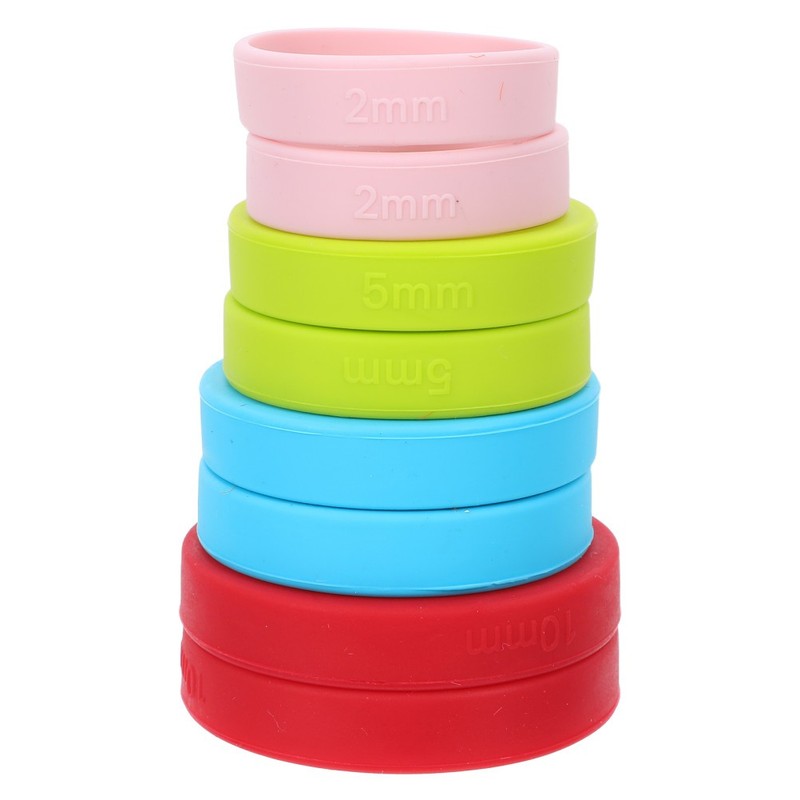 8 Pcs Rolling Pin Silicone Ring Guides for Dough Thickness Depth gallery