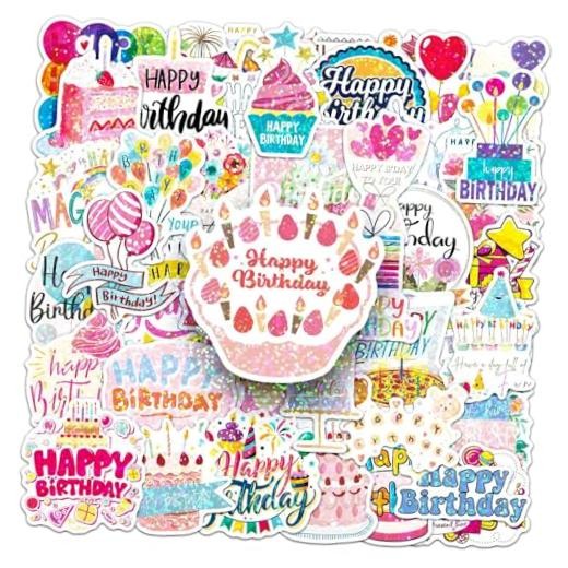 Stickers for Kids Teens Girls, 50Pcs Birthday Happy Party Happy Birthday