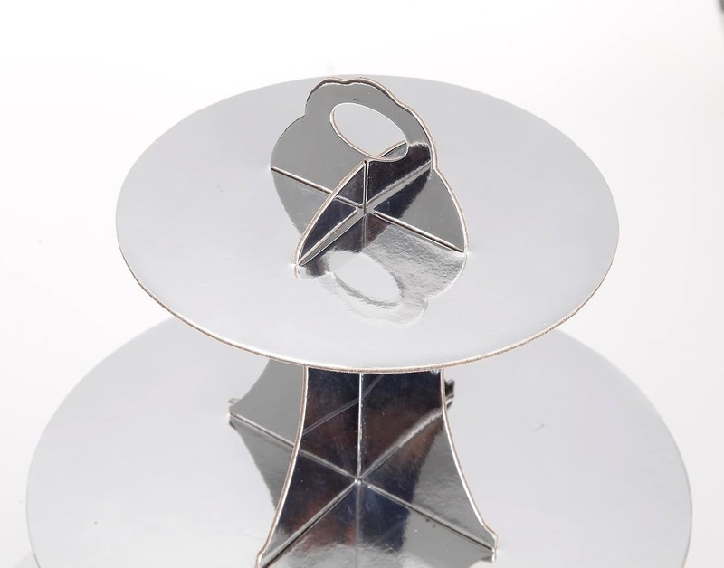 3-Tier Cupcake Stand, Sliver Cardboard Cake Stand Holder, Tiered DIY Cupcake ... gallery